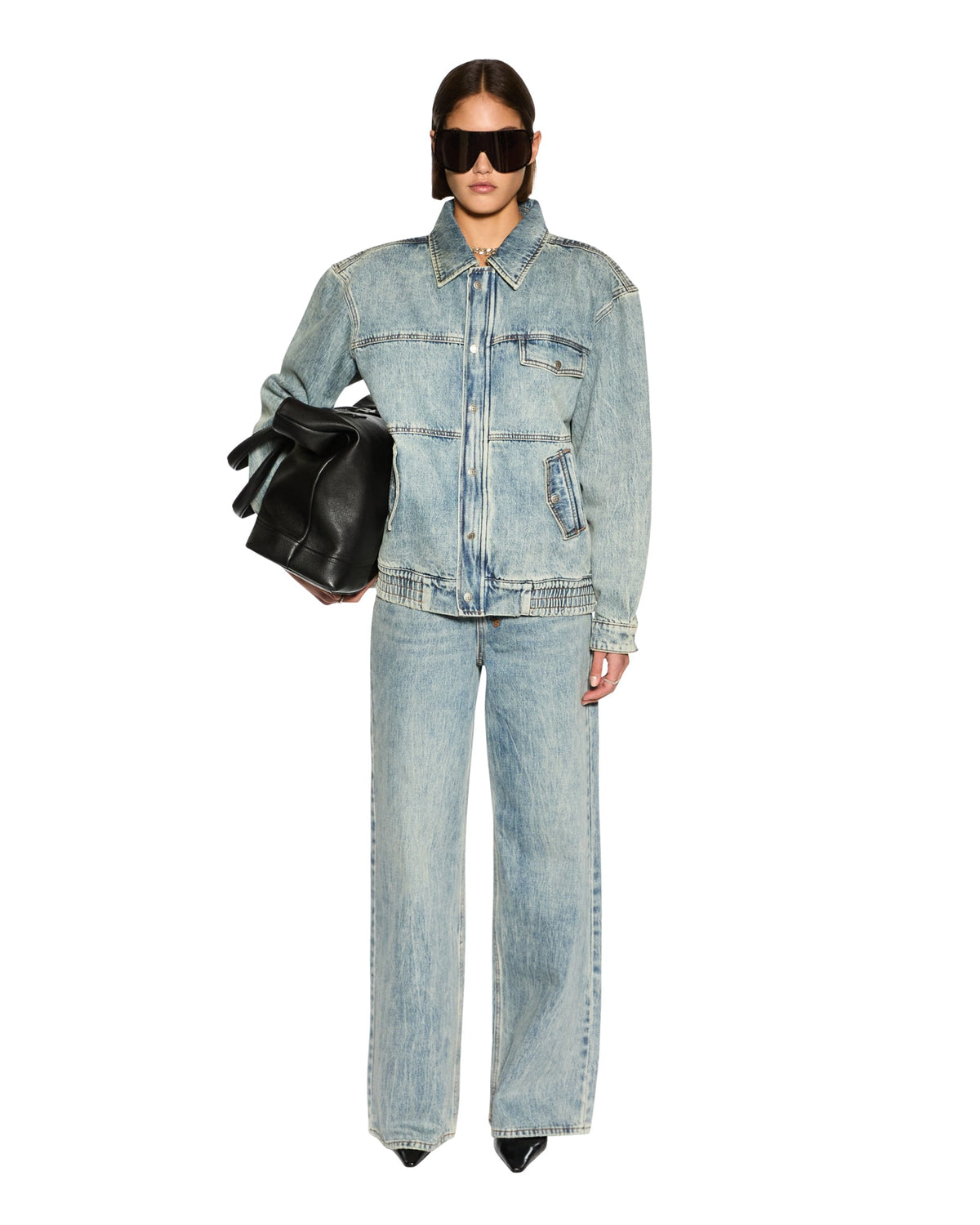 Womens Aria Bomber Youth Relaxed Jackets - Denim
