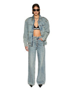 Womens Aria Bomber Youth Relaxed Jackets - Denim