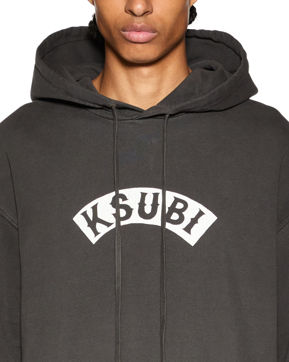Mens Baddies Biggie Hoodie Faded Black Oversized Fleece - Black