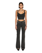 Womens Soho Pierced Shadow Flare Denim Jeans - Black