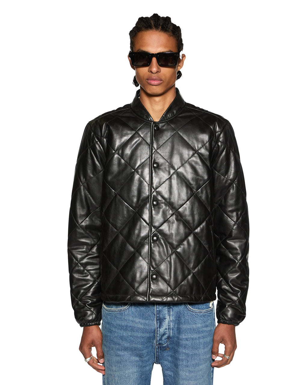 Mens Eclipse Quilted Bomber Black Regular Jackets - Black