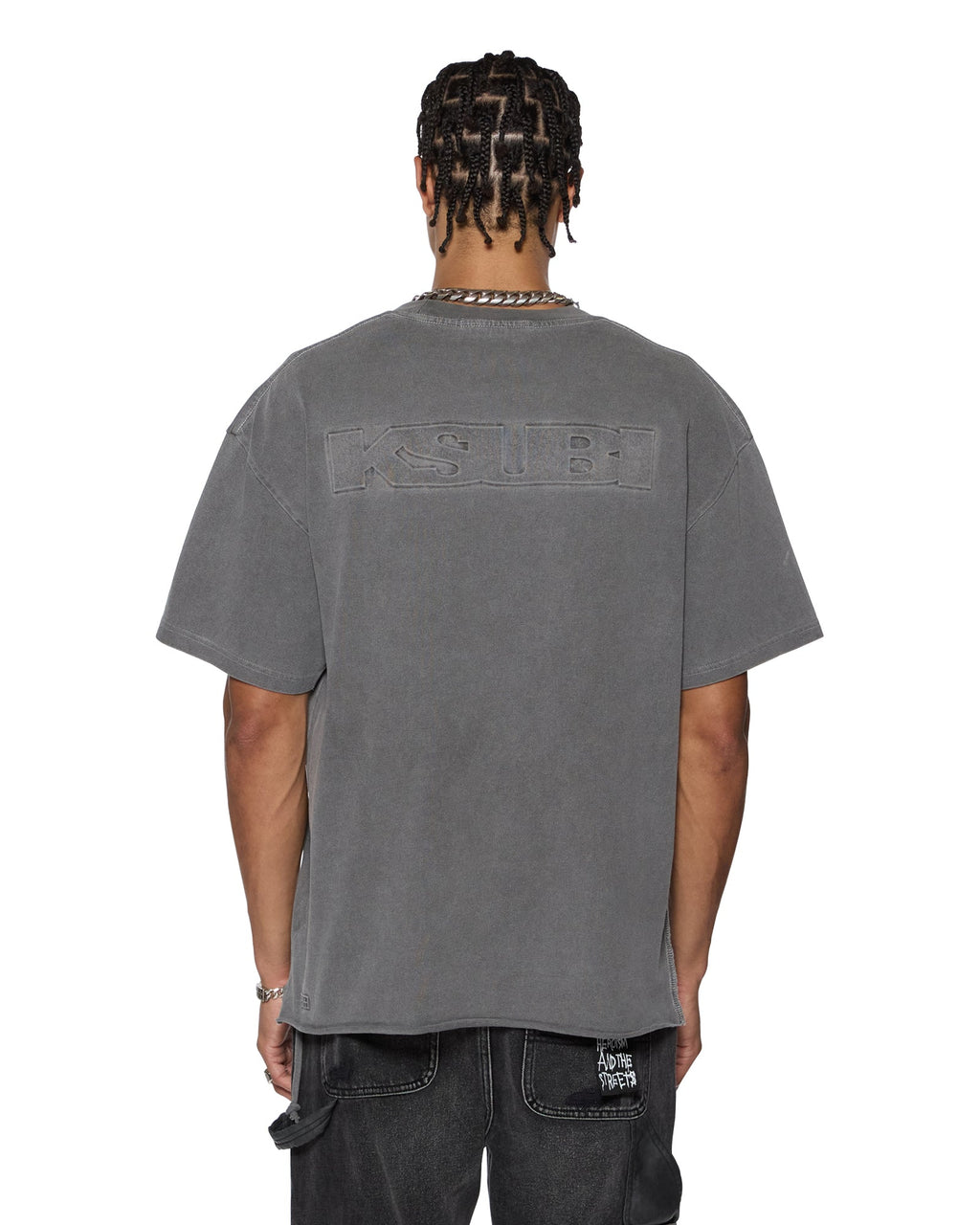 Mens Intruder Ekcess Ss Tee Charcoal Oversized Tees - Grey