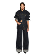 Womens Longline Trucker Original Oversized Jackets - Denim