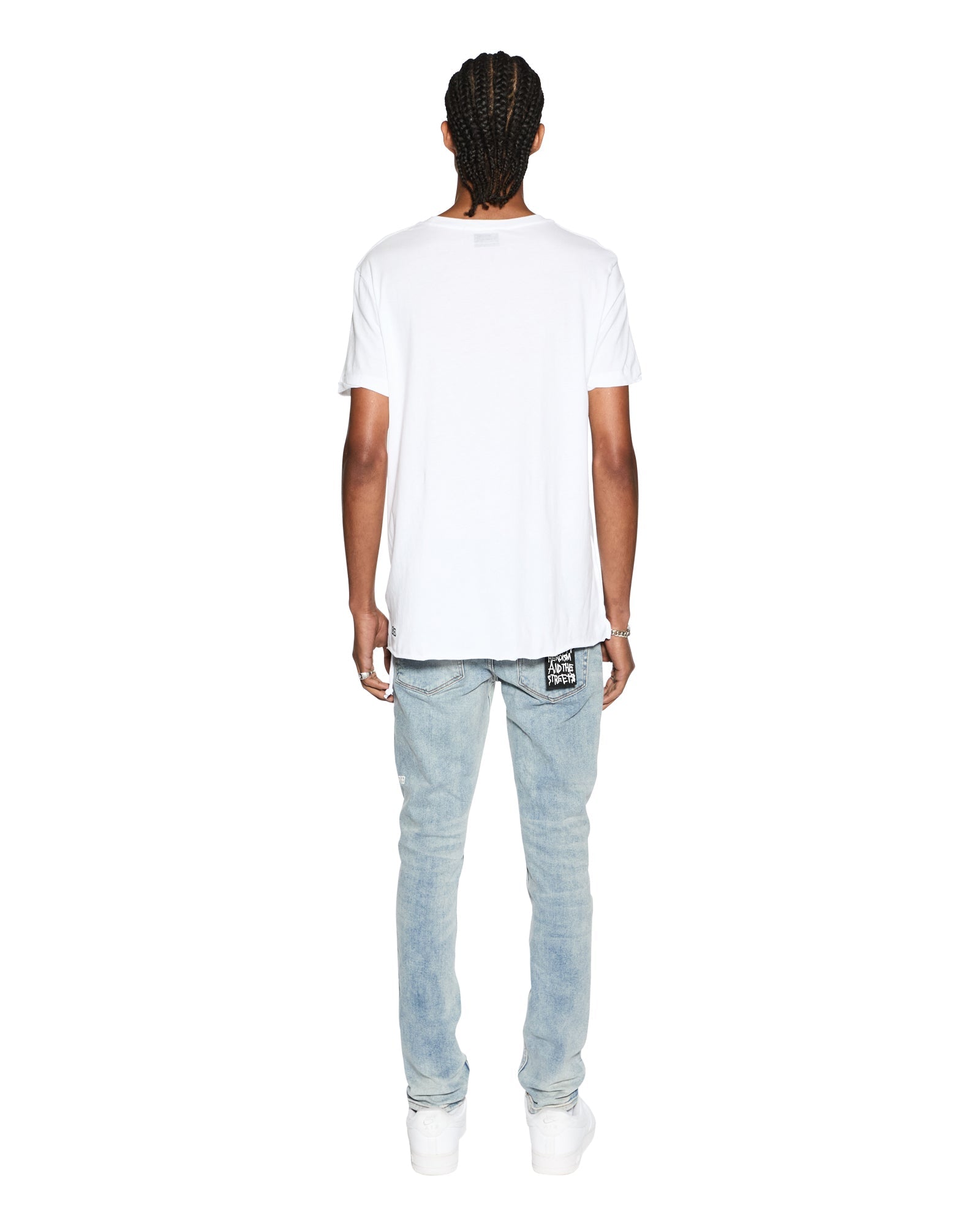MENS  SEEING LINES SS TEE WHITE FITTED TEES