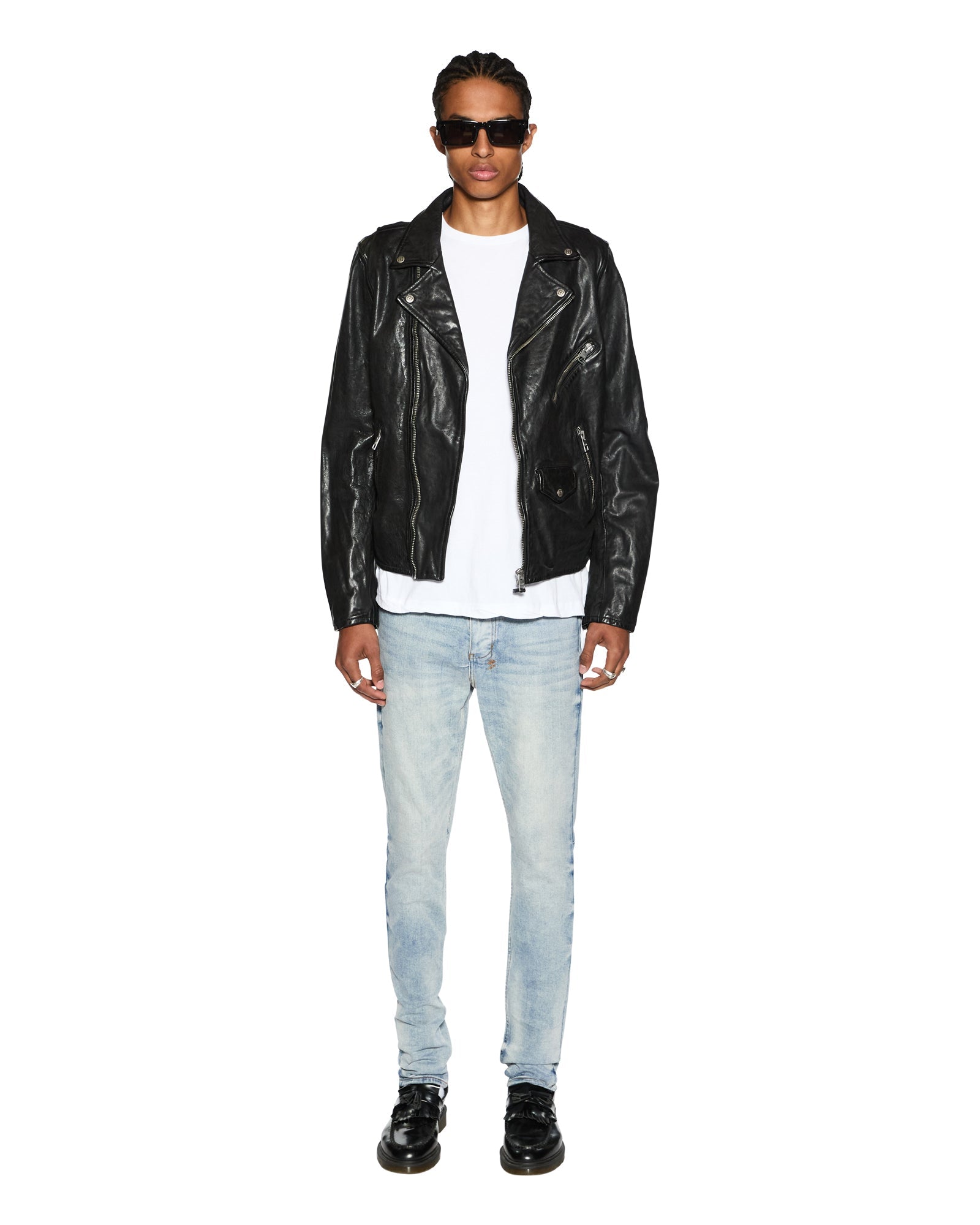 MENS SEEING LINES SS TEE WHITE FITTED TEES