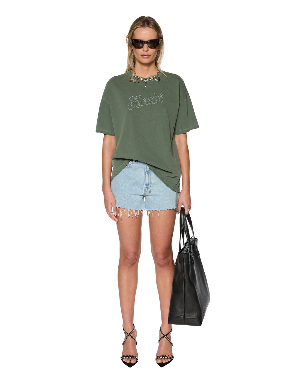 Womens Sketch Oh G Tee Slice Hash Oversized Tees - Green