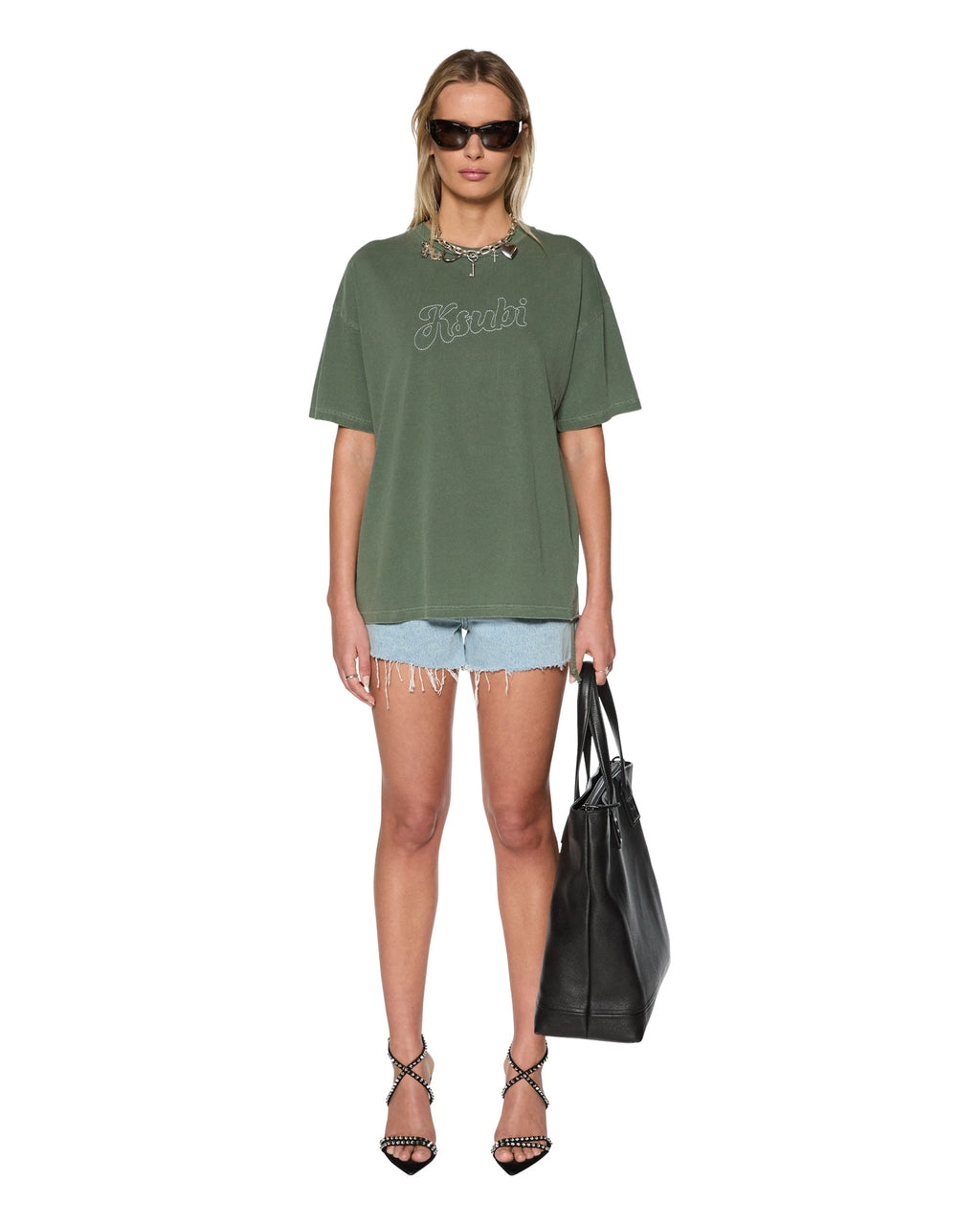 Womens Sketch Oh G Tee Slice Hash Oversized Tees - Green