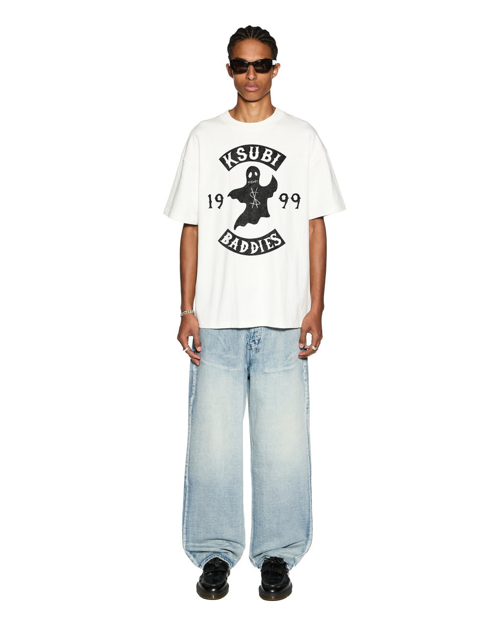 Mens Baddies Ekcess Vintage White Oversized Tees - White