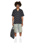 MENS SKRIPT RESORT SS SHIRT BLACK SHIRTS
