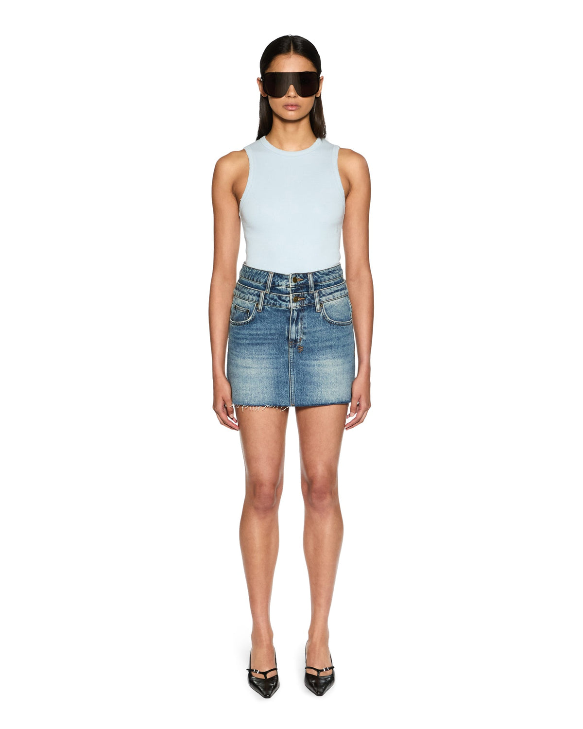 WOMENS MODEL MINI REWORK AGED SKIRTS