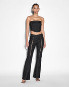 WOMENS SOHO EBONY LACED DENIM JEANS