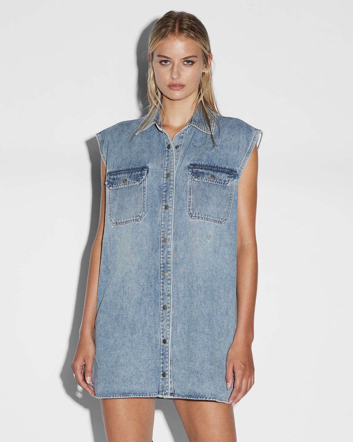 WOMENS SLEEVELESS DRESS OVERKAST SHIRTS