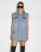 WOMENS SLEEVELESS DRESS OVERKAST SHIRTS