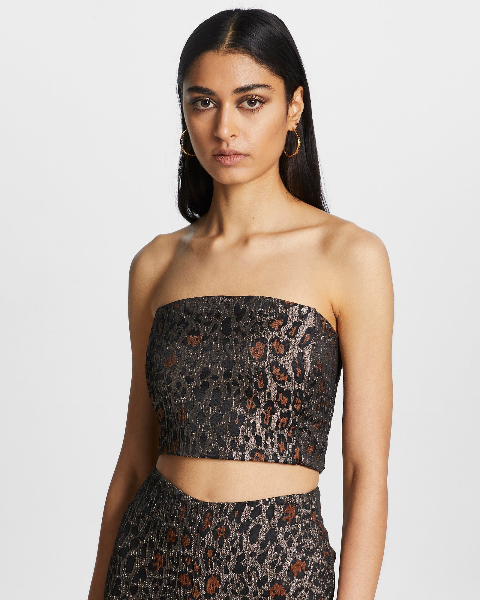 WOMENS  THREE AM TOP LEOPARD FITTED FASHION TOPS