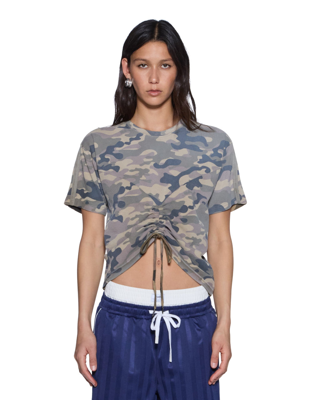 WOMENS RUCHED EVERYDAY SS TEE CAMO TEES