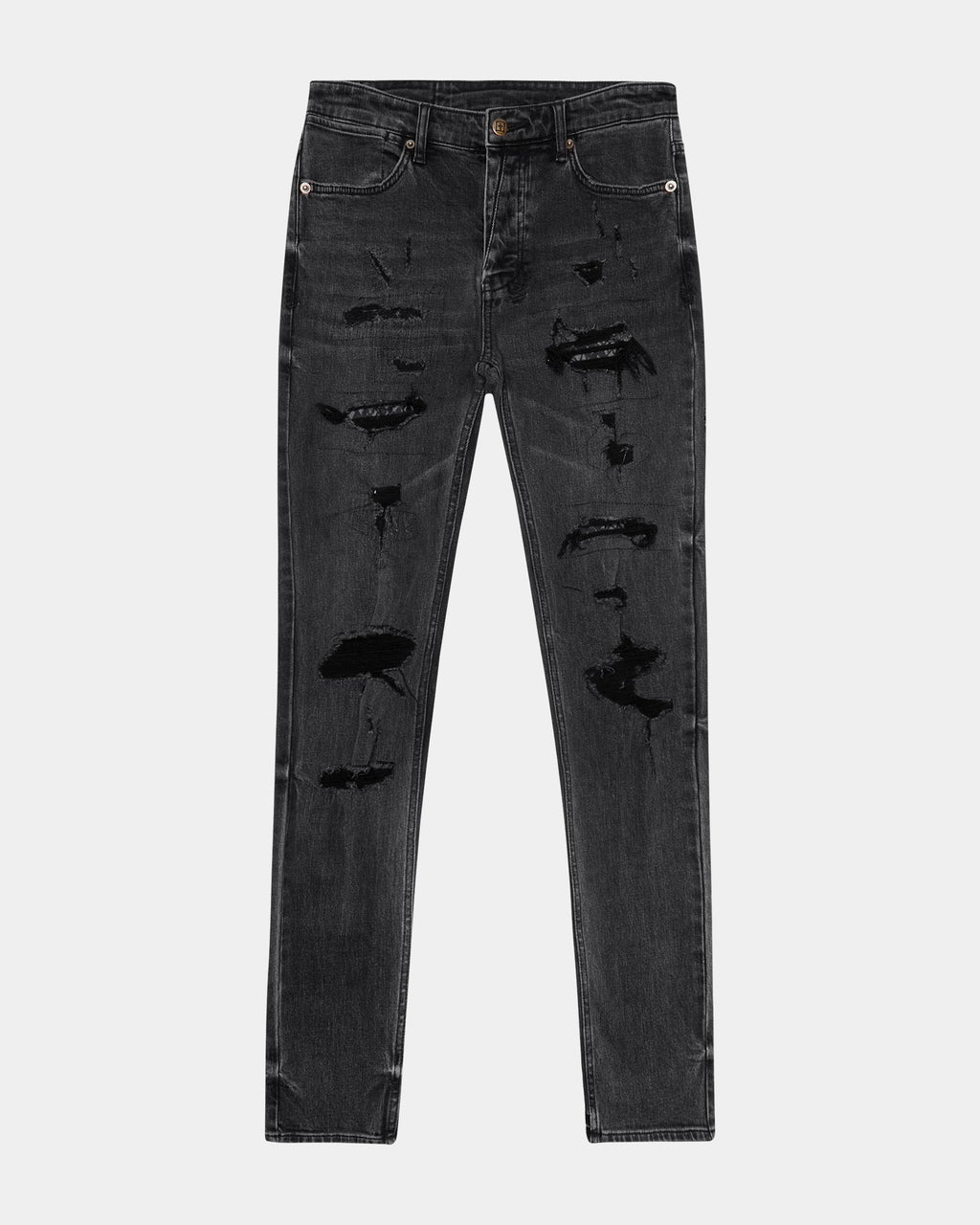 Mens Van Winkle Black Dynamite Trash Skinny Denim Jeans - Black
