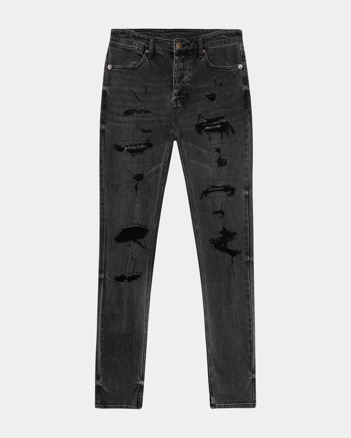 Mens Van Winkle Black Dynamite Trash Skinny Denim Jeans - Black
