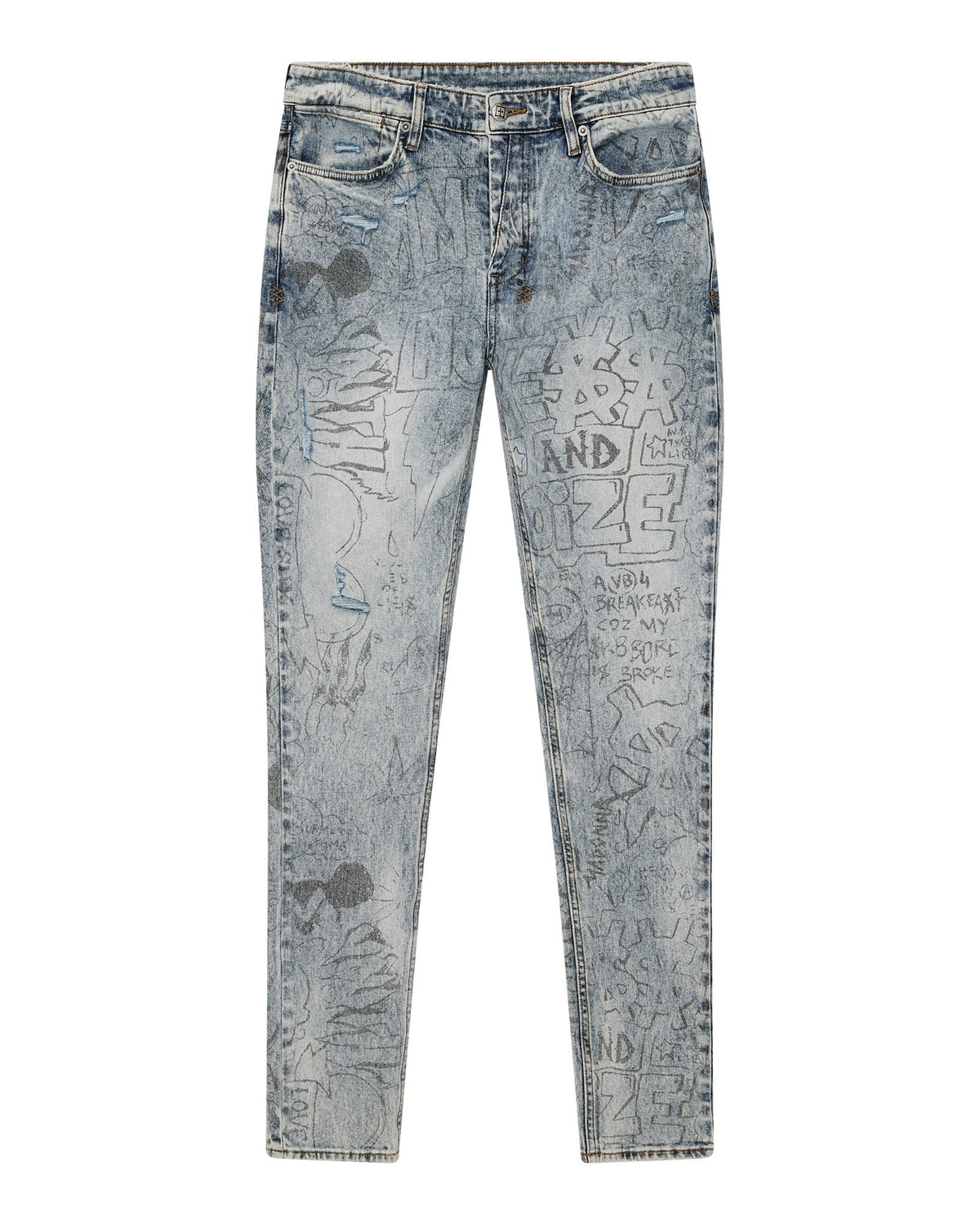 Mens Van Winkle Bunker Blue Noize Skinny Denim Jeans - Denim