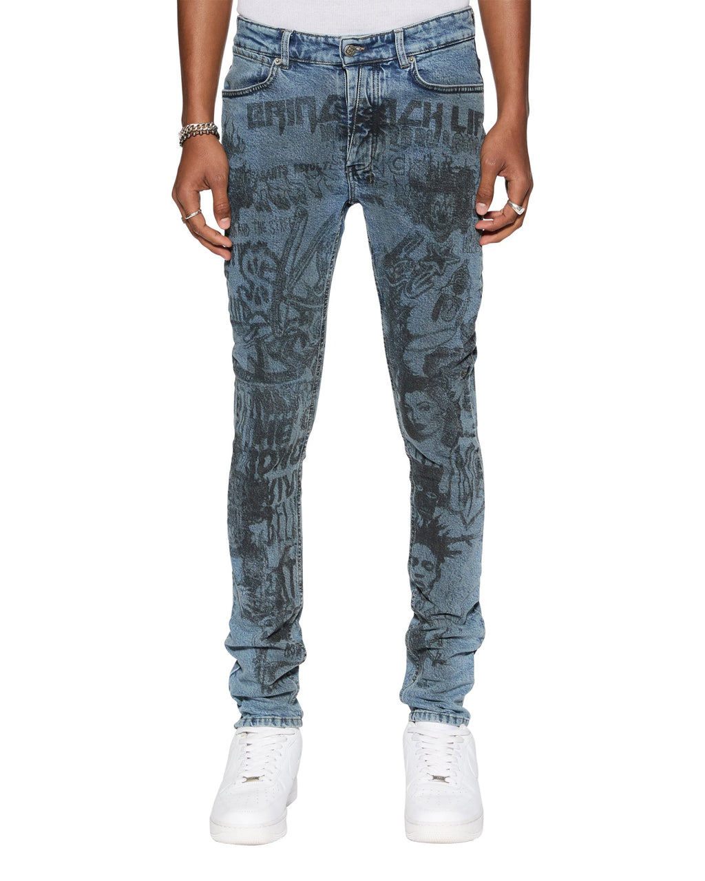 MENS VAN WINKLE CHAMPAGNE SKETCH DENIM JEANS
