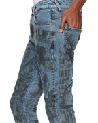 MENS VAN WINKLE CHAMPAGNE SKETCH DENIM JEANS