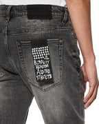 Mens Van Winkle Electric Chamber Skinny Denim Jeans - Black