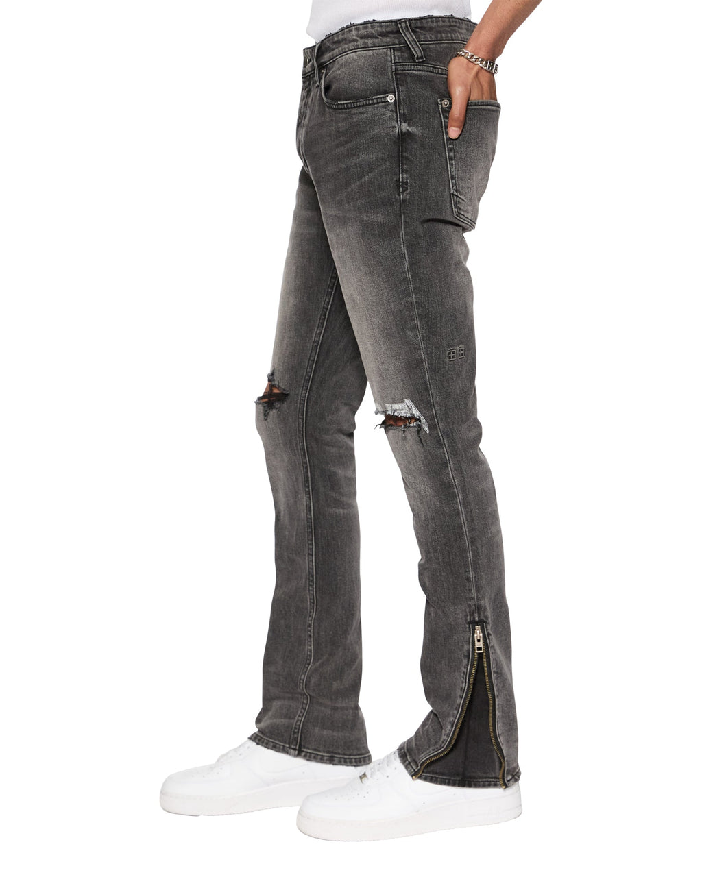 Mens Van Winkle Electric Chamber Skinny Denim Jeans - Black