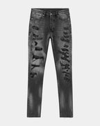 Mens Van Winkle Tektonik Black Skinny Denim Jeans - Black