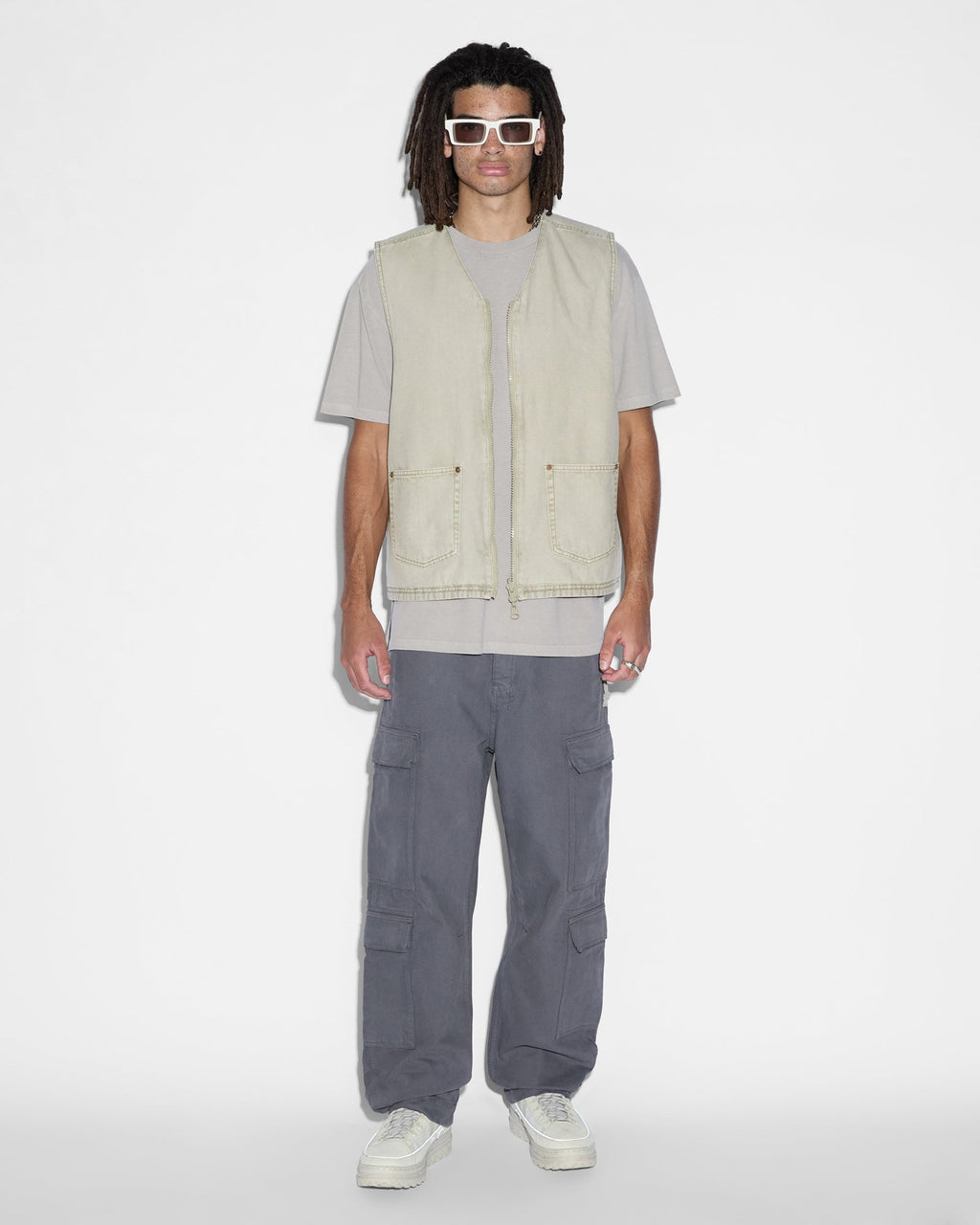 Mens All Hands Cargo Pant Washed Black Relaxed Pants - Black