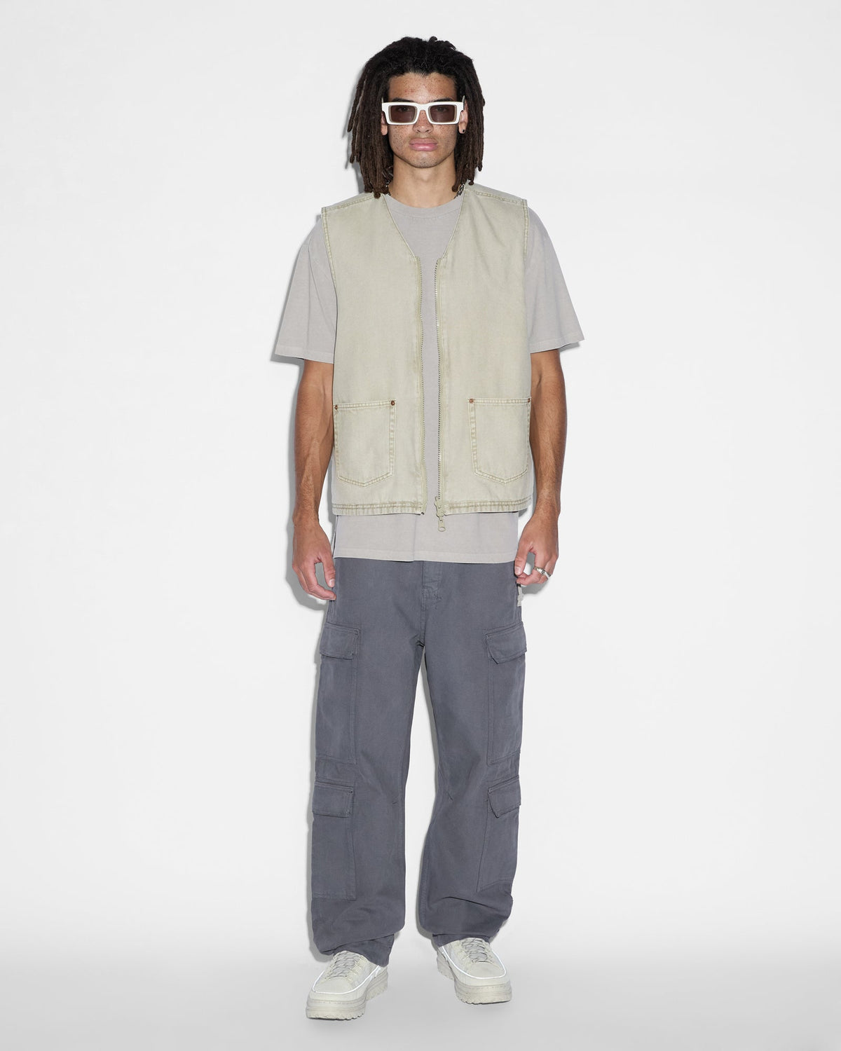 Mens All Hands Cargo Pant Washed Black Relaxed Pants - Black