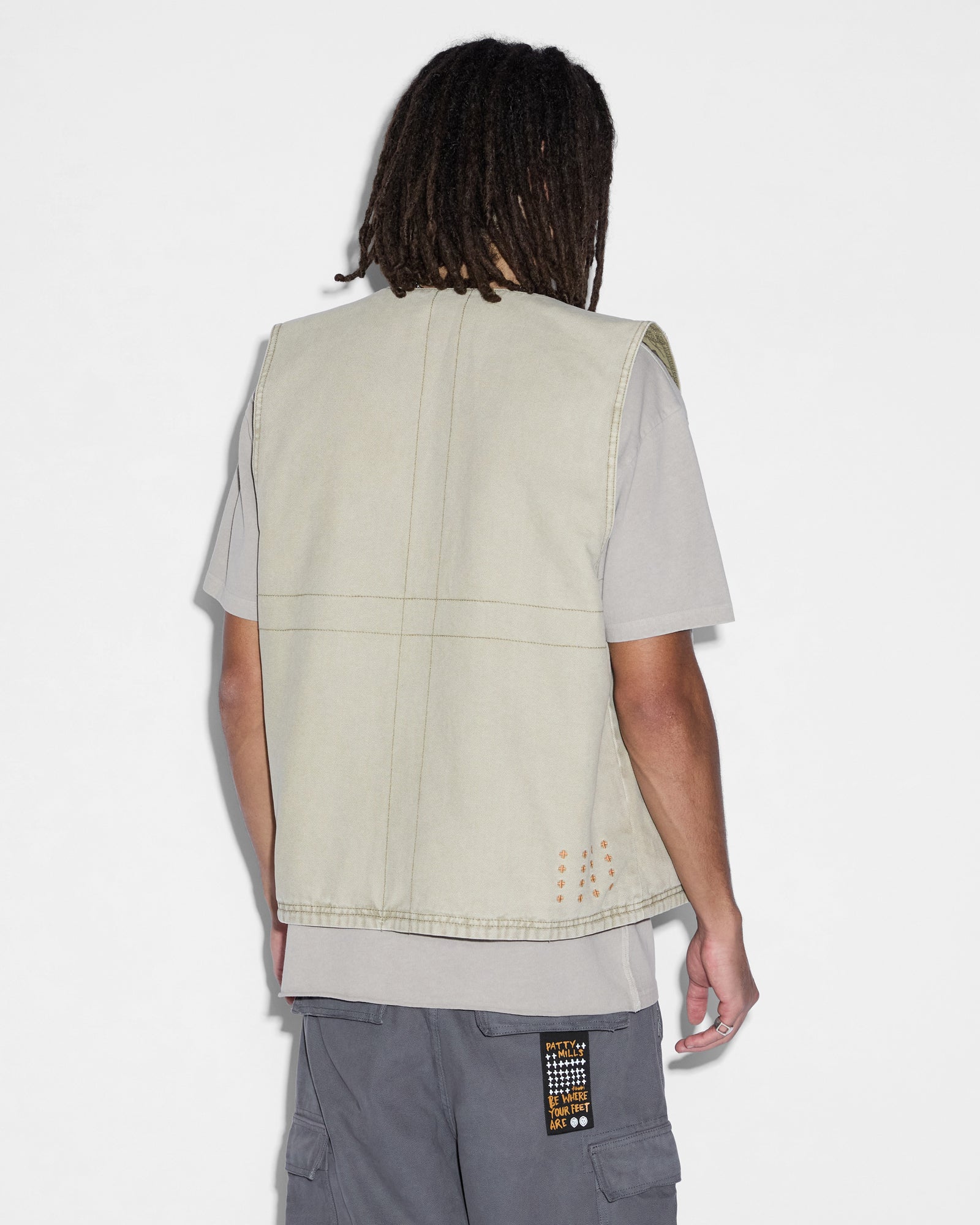 MENS  BATTLER VEST KHAKI RELAXED VESTS