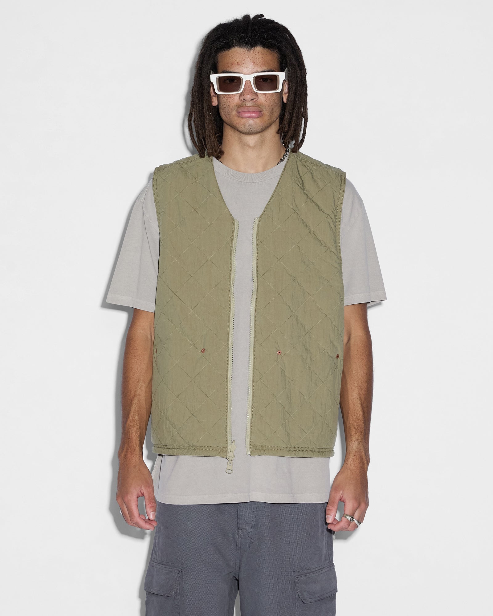 MENS  BATTLER VEST KHAKI RELAXED VESTS