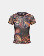 WOMENS VISIONS MESH SS TEE FASHION TOPS