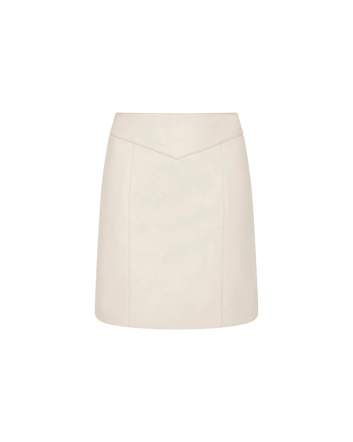 VIVIAN LEATHER SKIRT OFF WHITE