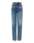 Womens Playback Texas Blue Studded Relaxed Denim Jeans - Denim