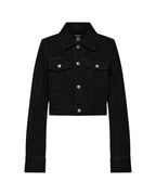 Womens Slim Trucker Jet Black Slim Jackets - Black