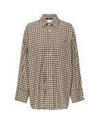 Womens Astra Ls Shirt Tan Plaid Oversized Shirts - Multi Colour