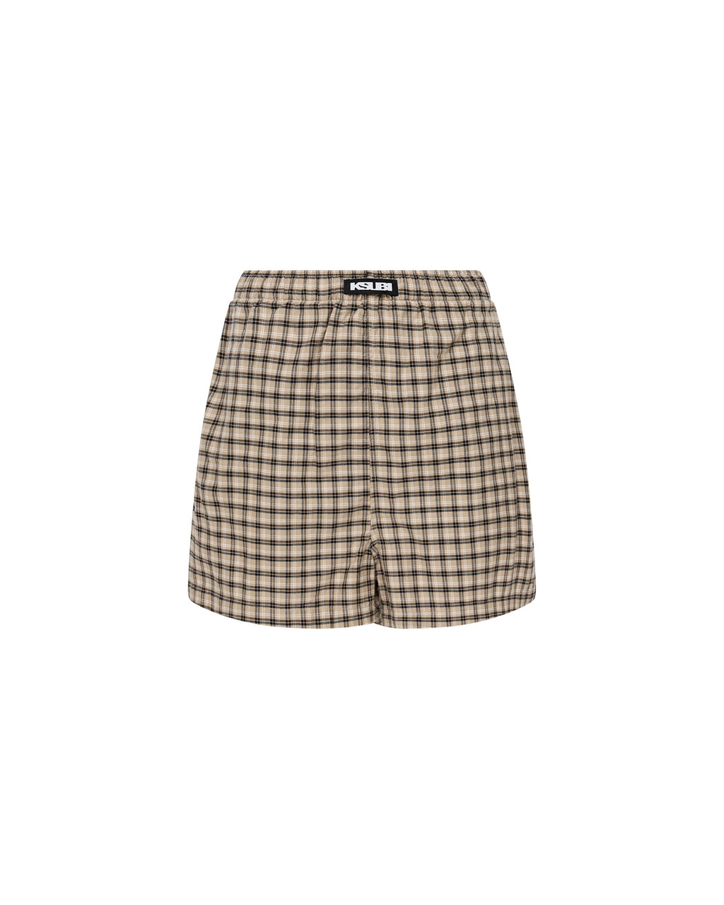 Womens Boxer Shorts Tan Plaid Regular Walkshorts - Multi Colour