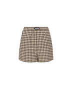 Womens Boxer Shorts Tan Plaid Regular Walkshorts - Multi Colour