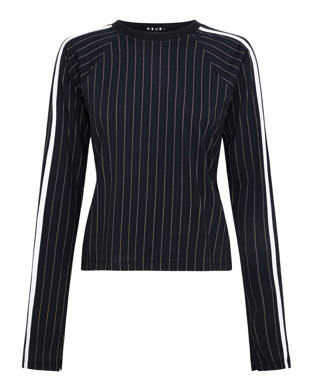 WOMENS PORTER LS TOP BLACK PINSTRIPE FASHION TOPS