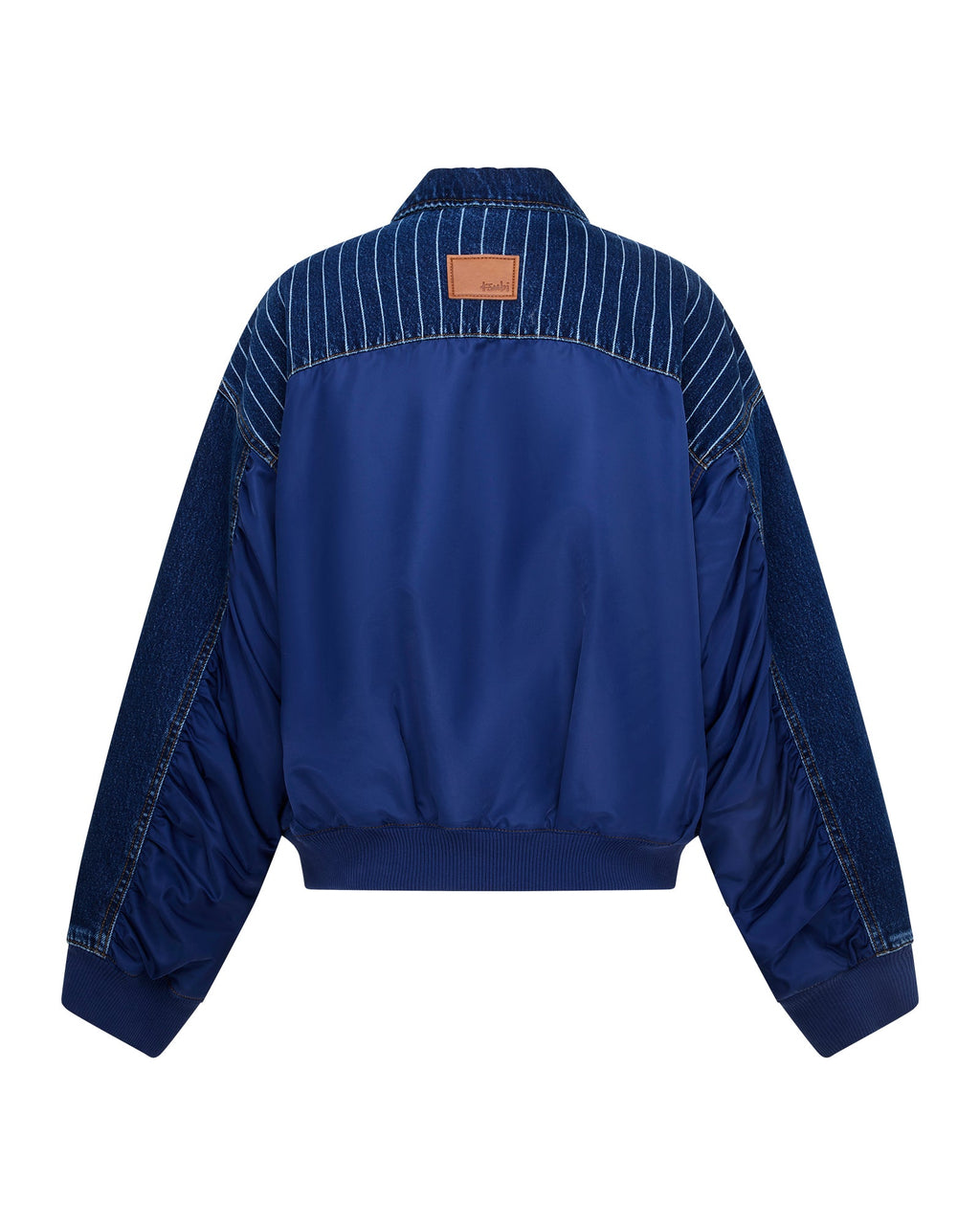 WOMENS DISTRICT BOMBER MAYFAIR BLUE SPLICED JACKETS