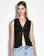 WOMENS  DIVIDE KNIT VEST BLACK RELAXED KNITWEAR