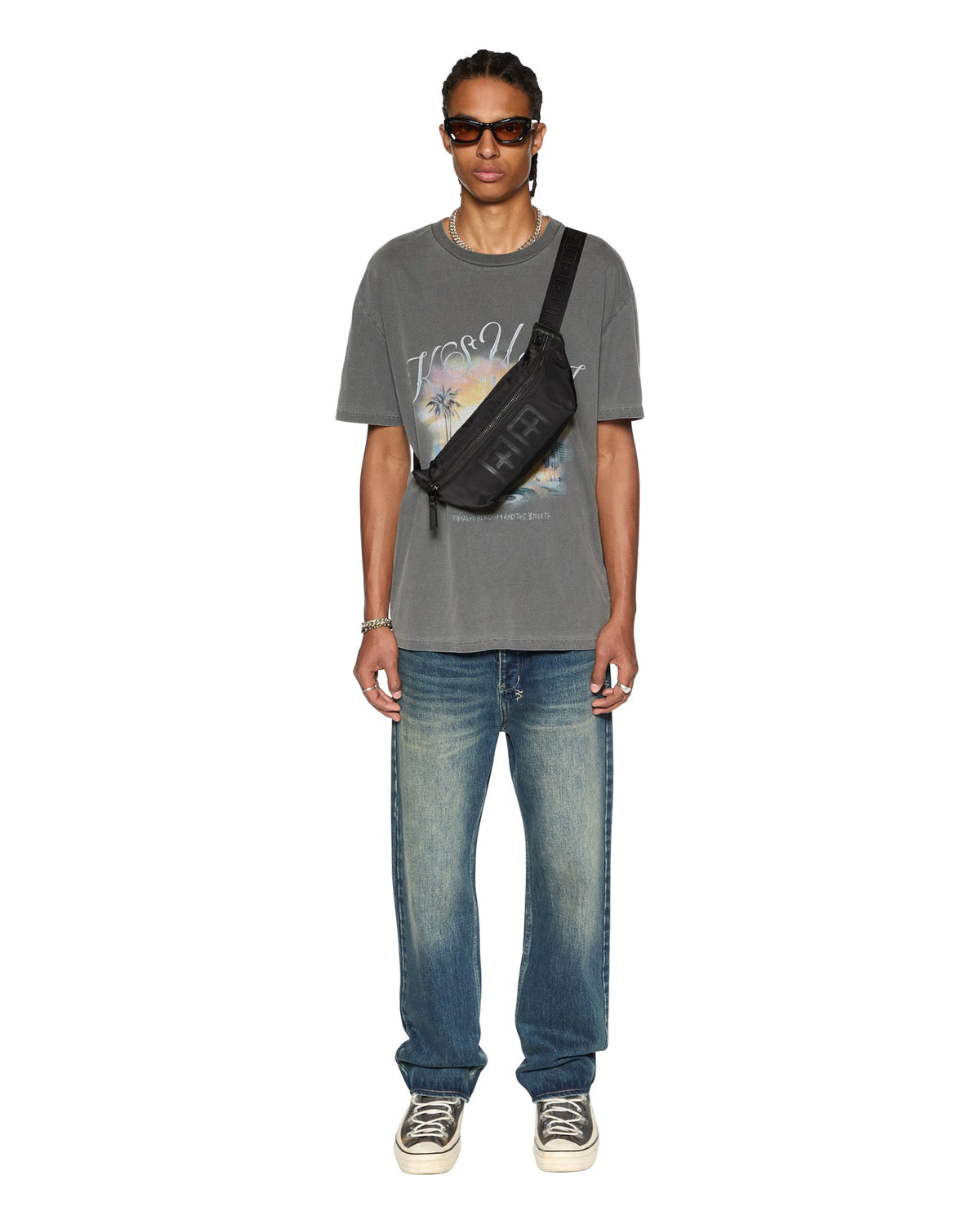MENS WORLD ORDER BIGGIE SS TEE CHARCOAL TEES