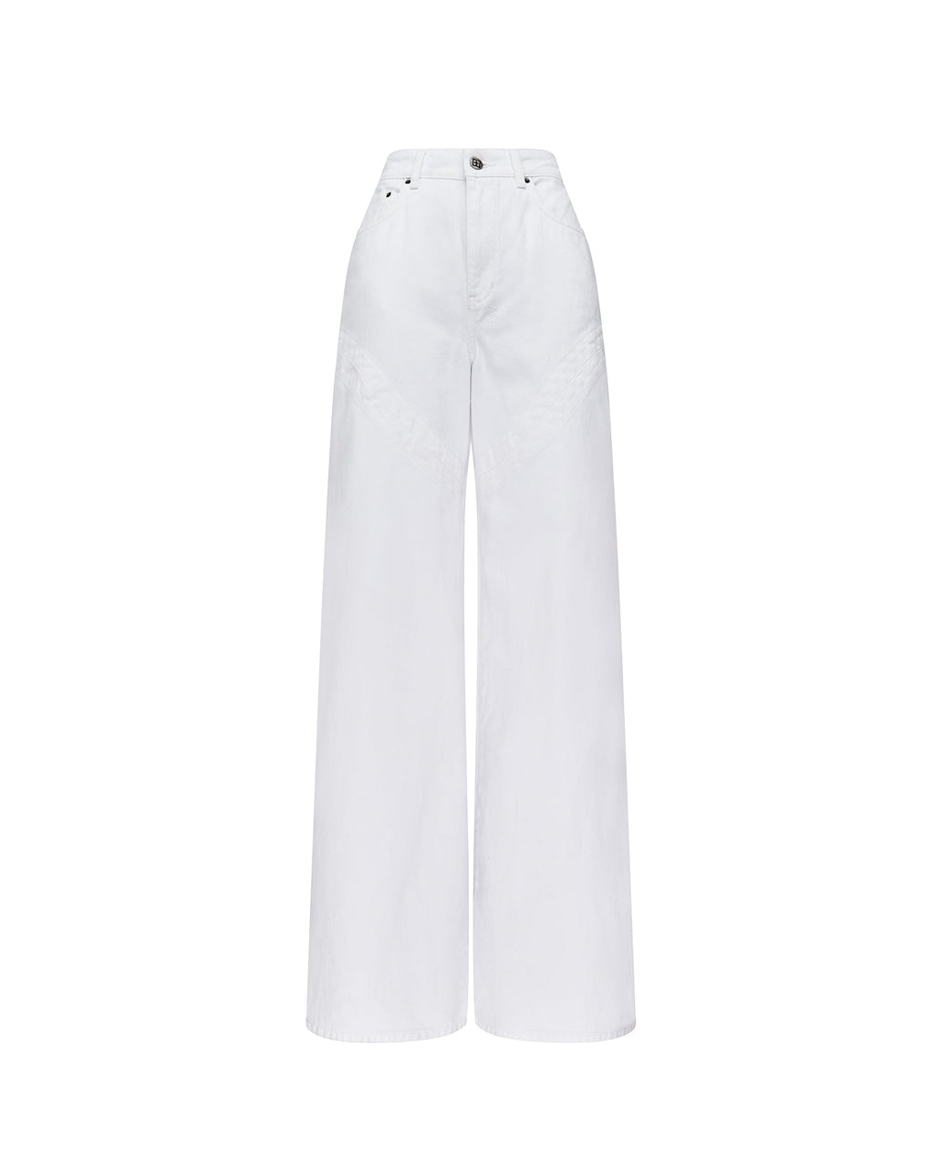 Womens Strider Saddle Fresh Wide Denim Jeans - White
