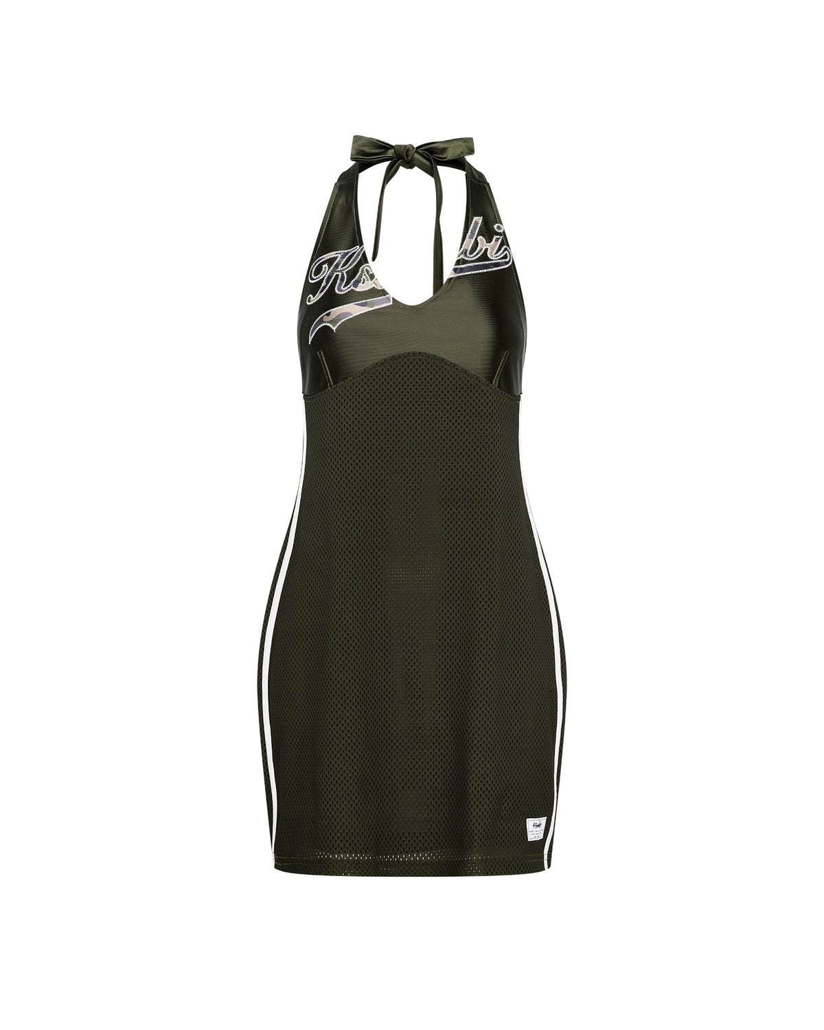 Womens Playoff Halter Dress Hash Slim Dresses - Green