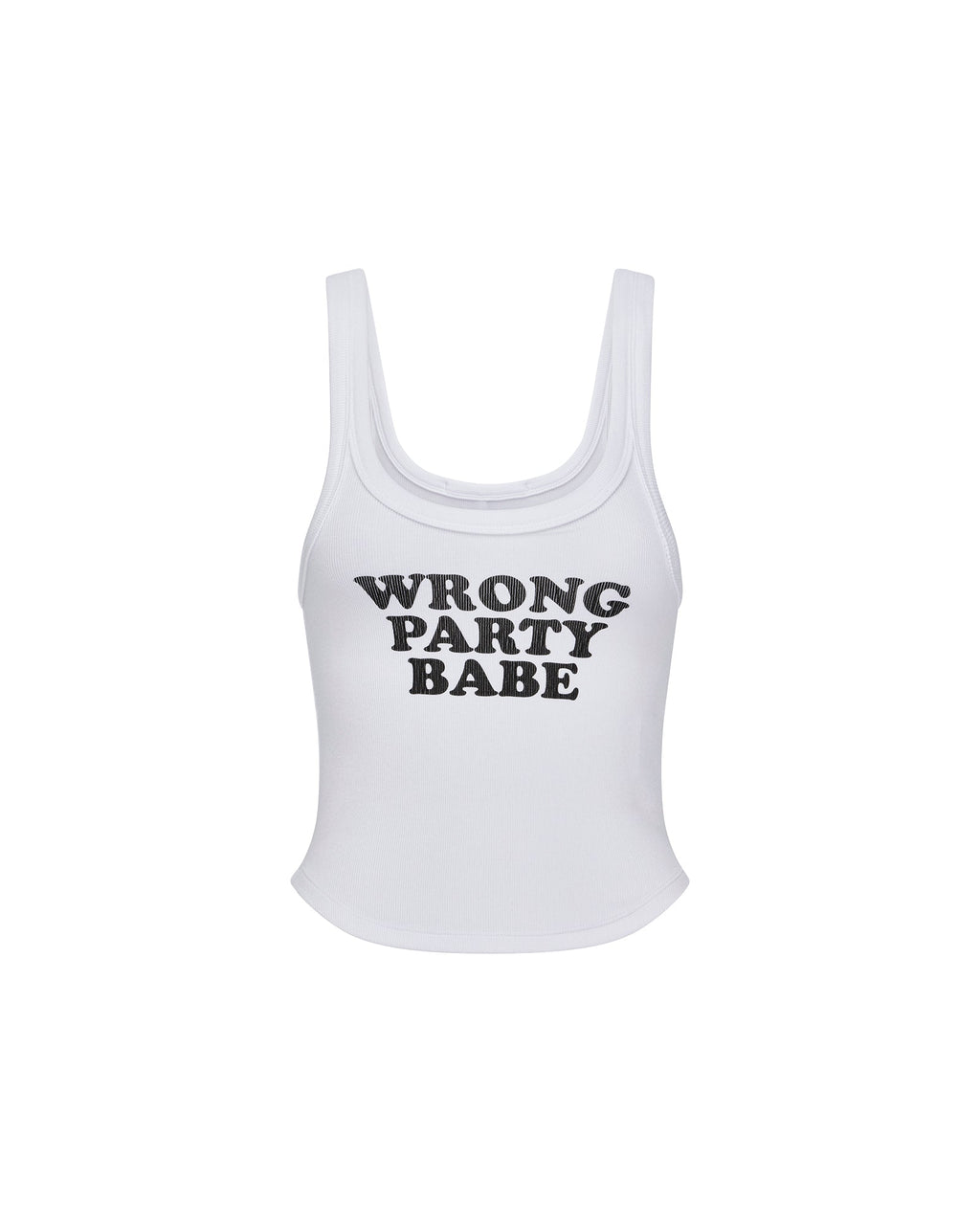 Womens Slogan Chloe Tank White Slim Fashion Tops - White