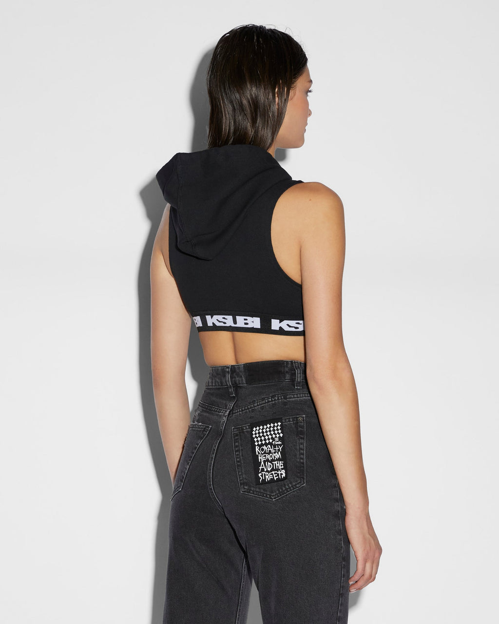 Womens Incubus Hoodie Tank Black Fitted Fleece - Black
