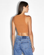 Womens Syndicate Tank Caramel Fitted Fashion Tops - Brown