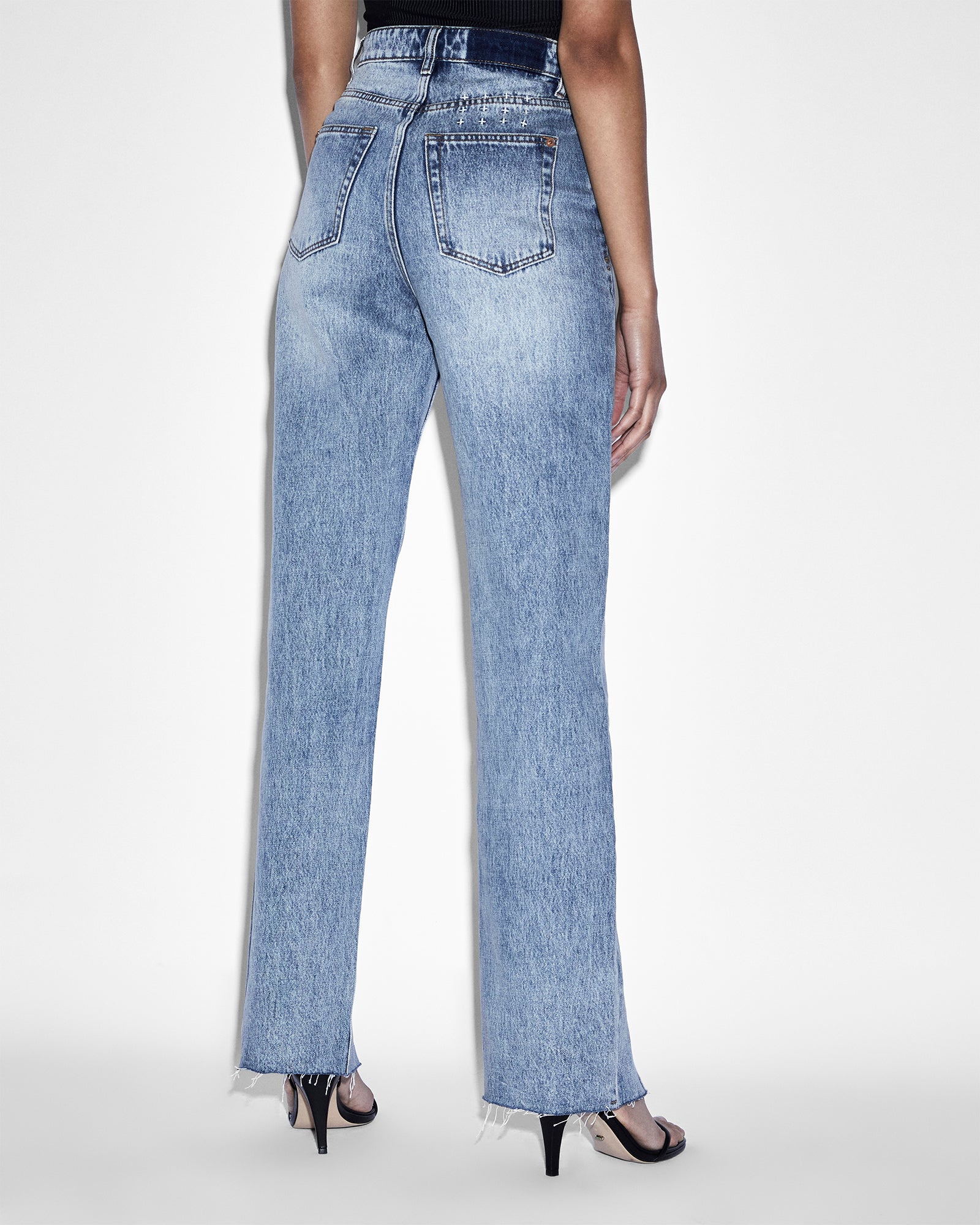 WOMENS  PLAYBACK LIFETIME PANEL STRAIGHT DENIM JEANS
