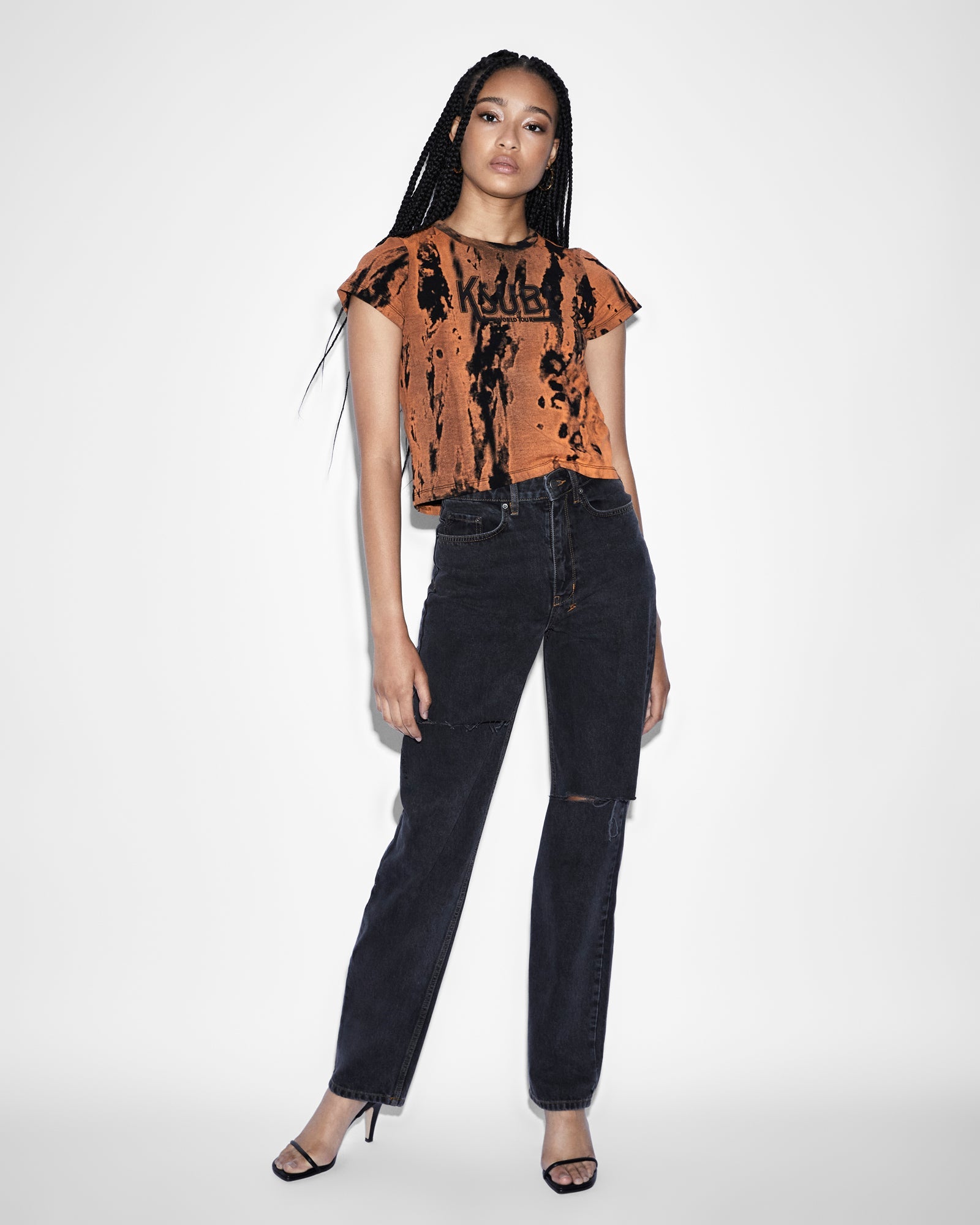 WOMENS  PLAYBACK RAVEN TRASHED STRAIGHT DENIM JEANS