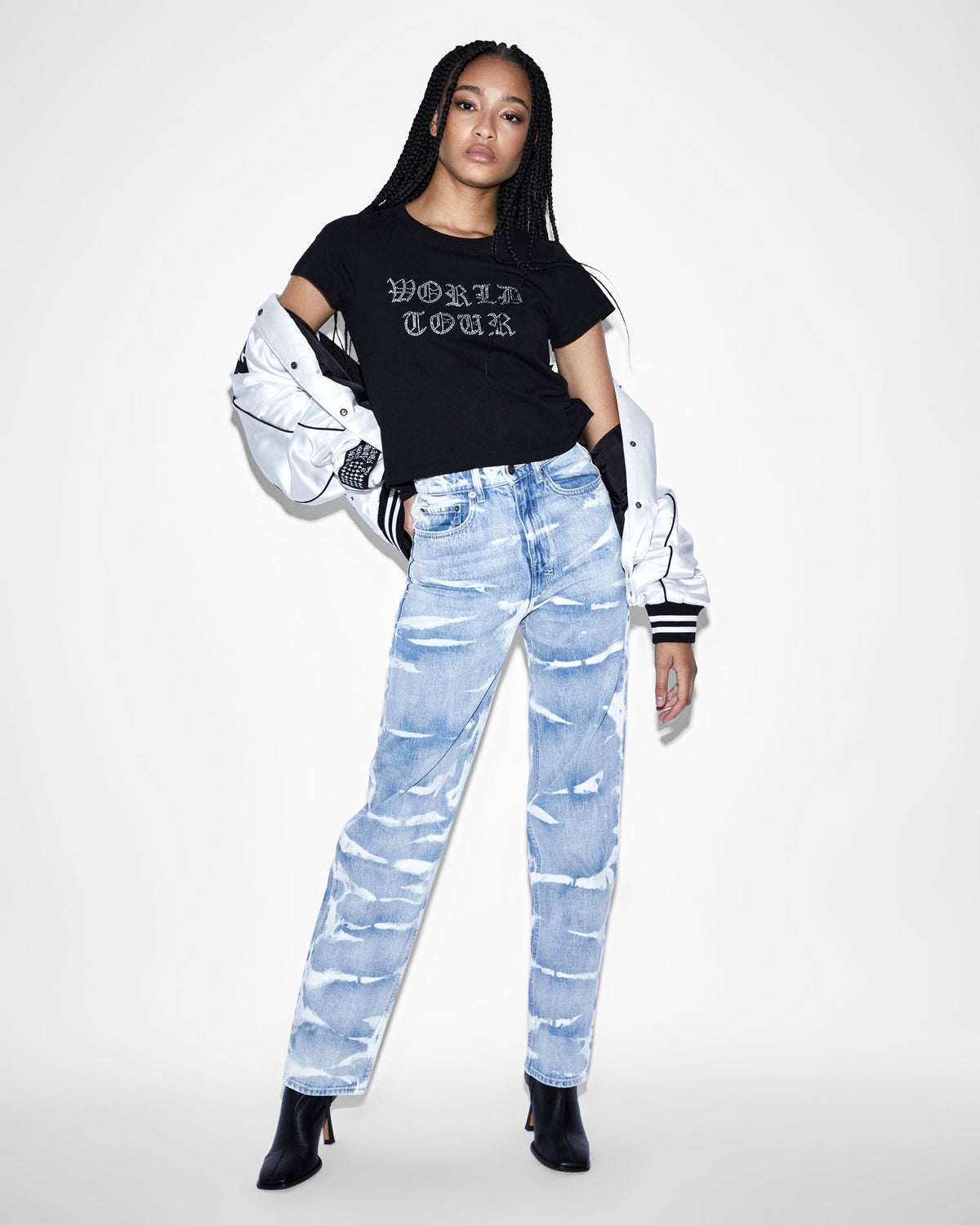 Womens Playback Motley Straight Denim Jeans - Multi Colour